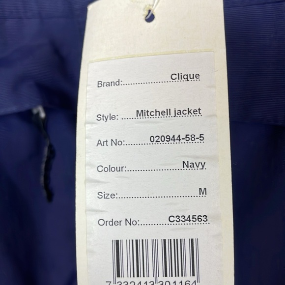 New Clique Men’s High Performance Mitchell Hooded Jacket Full Zip/Button Size M - Picture 16 of 16